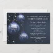 Blue Silver Festive Corporate-feestdag Kaart (Voorkant)