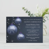 Blue Silver Festive Corporate-feestdag Kaart (Staand voorkant)