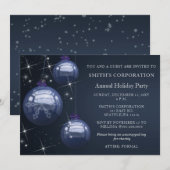 Blue Silver Festive Corporate-feestdag Kaart (Voorkant / Achterkant)