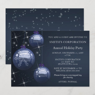 Blue Silver Festive Corporate-feestdag Kaart