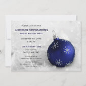 Blue Silver Festive Corporate-feestdag uitnodigen Kaart (Voorkant)
