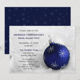 Blue Silver Festive Corporate-feestdag uitnodigen Kaart