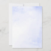 Blue Silver Floral Waterverf Quinceañera Kaart (Achterkant)