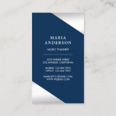 Blue Silver Foil Violin Music Teacher Violinist Visitekaartje (Achterkant)