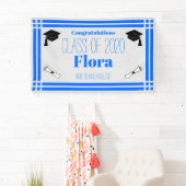 Blue Silver Geometric Graduation Party Spandoek (Insitu)