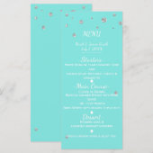 Blue & Silver Glam Faux Glitter Menu Kaart (Voorkant / Achterkant)
