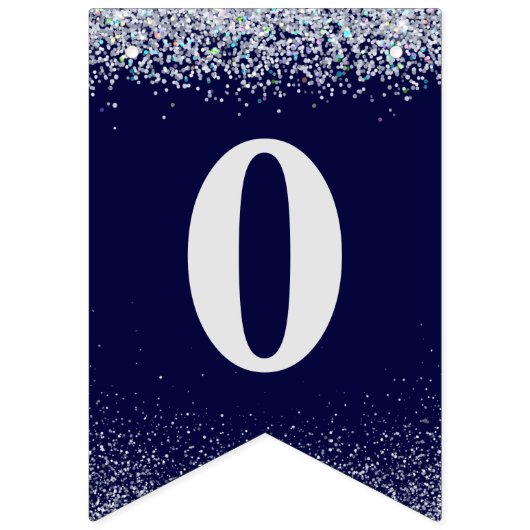 Blue Silver Glitter 2023 Afstudeerder Party Vlaggetjes (Tweede vlag)