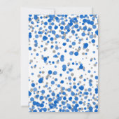 Blue Silver Glitter Confetti Boy Vierde Verjaardag Kaart (Achterkant)