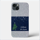  Blue Silver Glitter Holiday Vibration Case-Mate iPhone Case