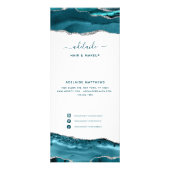 Blue Silver Glitter Modern Chic Service Price Menu (Voorkant)