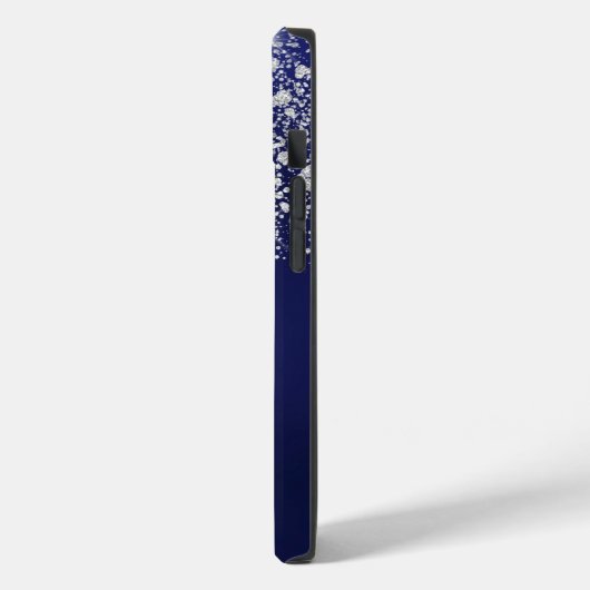 Blue Silver glitter-naamscript Case-Mate iPhone Case (Achterkant / Links)