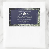 Blue Silver Glitter Product Label Logo Rhinestones (Tas)