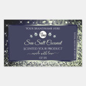 Blue Silver Glitter Product Label Logo Rhinestones (Voorkant)