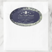 Blue Silver Glitter Product Label Logo Rhinestones (Tas)