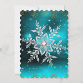 Blue Silver & Gold Holly Baubles kerstfeest 2 Kaart (Achterkant)