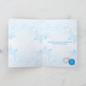 Blue Silver Gold Ornamenten kerstfoto 3 Feestdagen Kaart (Binnen)