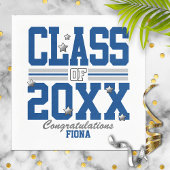 Blue|Silver Graduing Class Year Servet