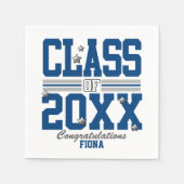 Blue|Silver Graduing Class Year Servet (Voorkant)