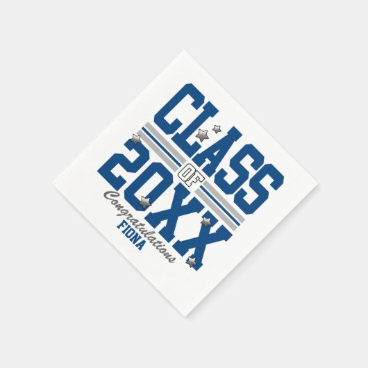 Blue|Silver Graduing Class Year Servet (Hoek)