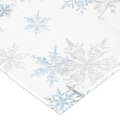 Blue Silver Gray Snowflake Winter Wonderland Korte Tafelloper (Hoek)