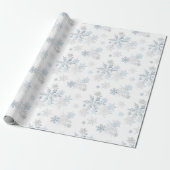 Blue Silver Grey Snowflake Wonderland Cadeaupapier (Uitgerold)