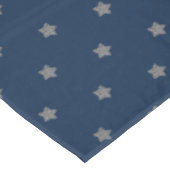Blue Silver Grey Stars Pattern Festive Elegant Tafelkleed (Gekanteld)