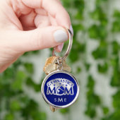 Blue Silver Gymnastics Mam Monogram Sleutelhanger (Hand)