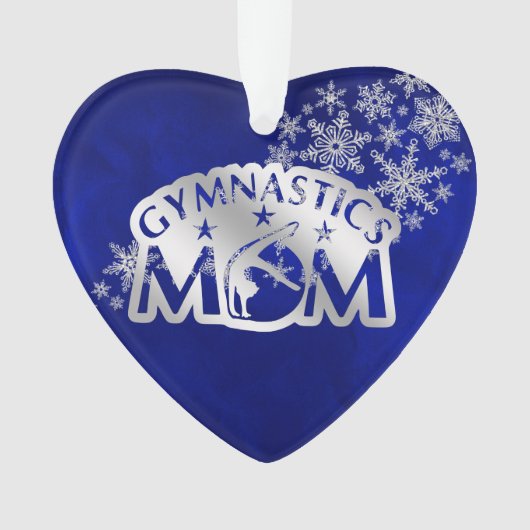 Blue Silver Gymnastics mama Ornament (voorkant)