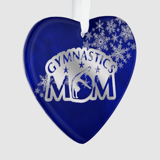 Blue Silver Gymnastics mama Ornament (voorkant)