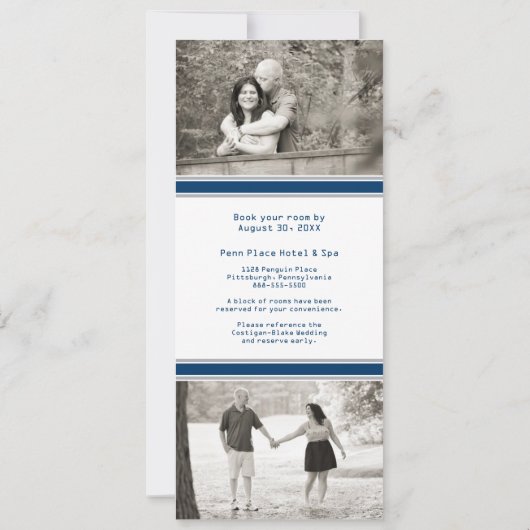 Blue Silver Hockey Ticket Weddenschap Save the Dat Save The Date (Achterkant)