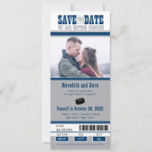 Blue Silver Hockey Ticket Weddenschap Save the Dat Save The Date (Voorkant)