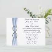 Blue Silver Infinity bruiloft uitnodiging (Staand voorkant)