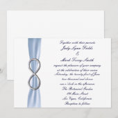 Blue Silver Infinity bruiloft uitnodiging (Voorkant / Achterkant)