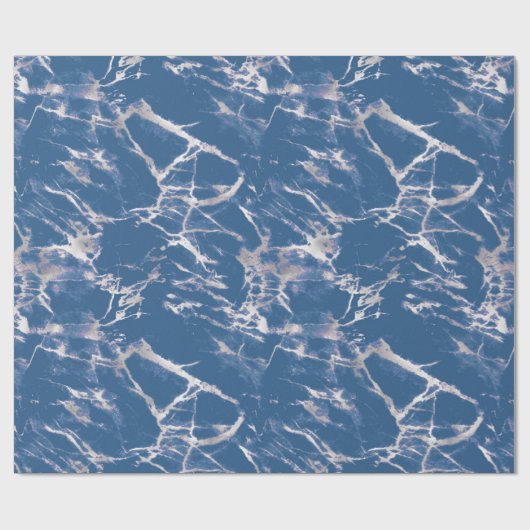 Blue Silver Marble Cadeaupapier (Vlak)