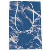 Blue Silver Marble Medium Cadeauzakje (Voorkant)