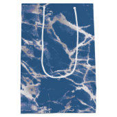 Blue Silver Marble Medium Cadeauzakje (Achterkant)