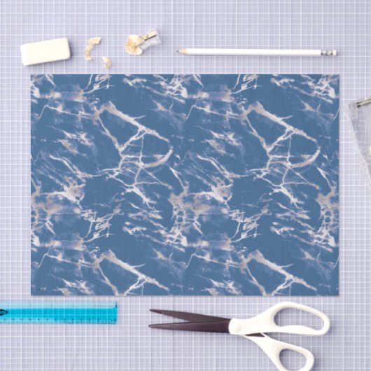 Blue Silver Marble Tissuepapier (Craft)