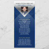 Blue Silver Masonic Installation Program Sjabloon (Achterkant)