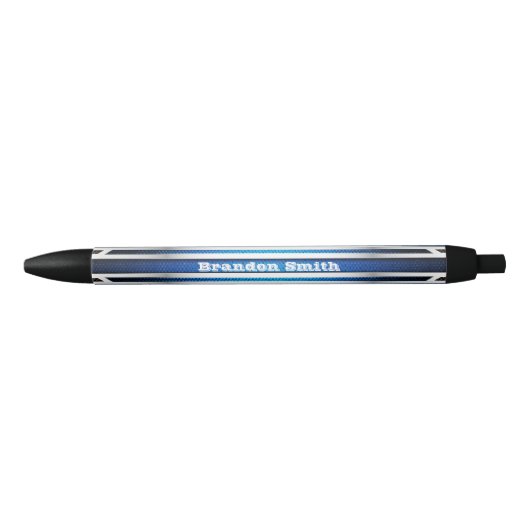 Blue Silver Metal Textured Ink Pen (Voorkant)