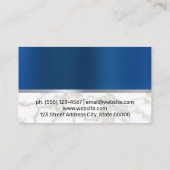 Blue Silver Metallic | Marmer Metallic Trim Visitekaartje (Achterkant)