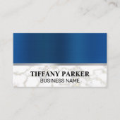 Blue Silver Metallic | Marmer Metallic Trim Visitekaartje (Voorkant)
