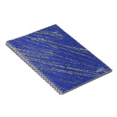 Blue & Silver Modern Glam Marble Stripe Designer Notitieboek (Rechterzijde)