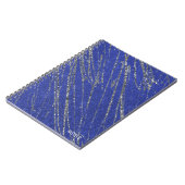 Blue & Silver Modern Glam Marble Stripe Designer Notitieboek (Linkerzijde)
