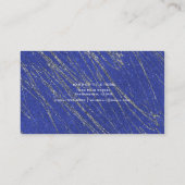 Blue & Silver Modern Glam Marble Stripe Designer Visitekaartje (Achterkant)