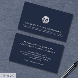 Blue Silver Monogram Financieel Visitekaartje