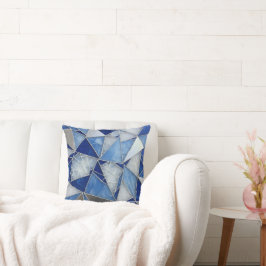 blue silver mosaic 1 kussen