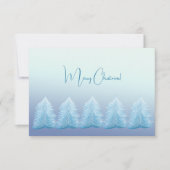 Blue Silver Nordic Merry Kerstmis Bedankkaart (Voorkant)