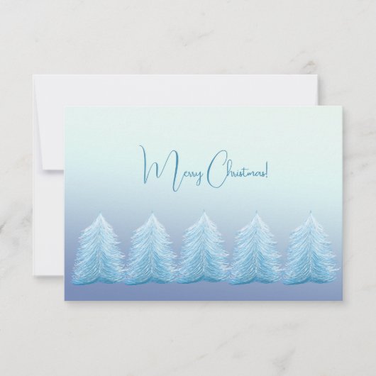 Blue Silver Nordic Merry Kerstmis Bedankkaart (Voorkant)