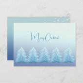 Blue Silver Nordic Merry Kerstmis Bedankkaart (Voorkant / Achterkant)
