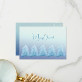 Blue Silver Nordic Merry Kerstmis Bedankkaart